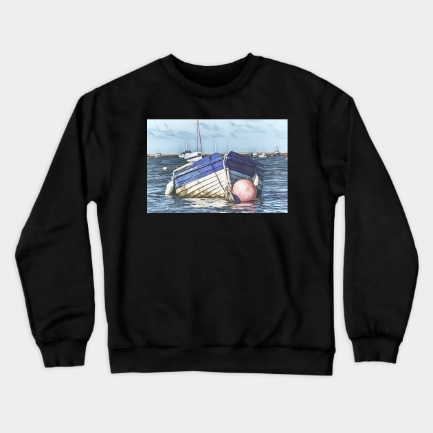 Boat and Buoy Digital Art Crewneck Sweatshirt by IanWL